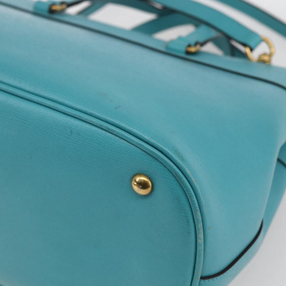 GUCCI Handtasche Leder 2way Hellblau Gold 319795 Auth 168224V