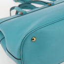 GUCCI Handtasche Leder 2way Hellblau Gold 319795 Auth 168224V-9