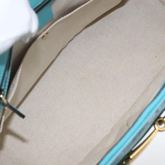 GUCCI Handtasche Leder 2way Hellblau Gold 319795 Auth 168224V