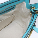 GUCCI Handtasche Leder 2way Hellblau Gold 319795 Auth 168224V-21