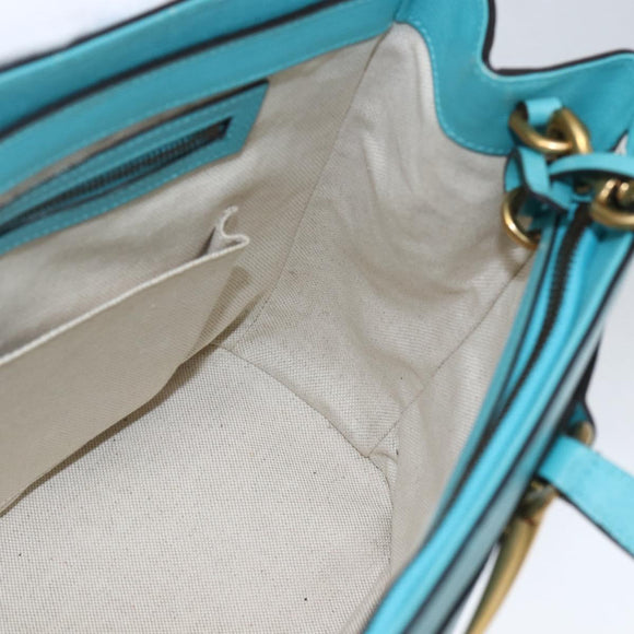 GUCCI Handtasche Leder 2way Hellblau Gold 319795 Auth 168224V