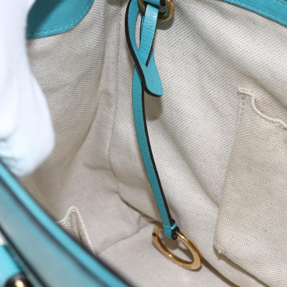 GUCCI Handtasche Leder 2way Hellblau Gold 319795 Auth 168224V