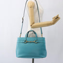 GUCCI Handtasche Leder 2way Hellblau Gold 319795 Auth 168224V-28