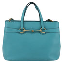 GUCCI Handtasche Leder 2way Hellblau Gold 319795 Auth 168224V-13