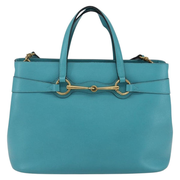 GUCCI Handtasche Leder 2way Hellblau Gold 319795 Auth 168224V
