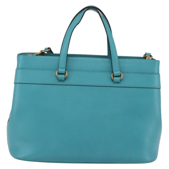 GUCCI Handtasche Leder 2way Hellblau Gold 319795 Auth 168224V