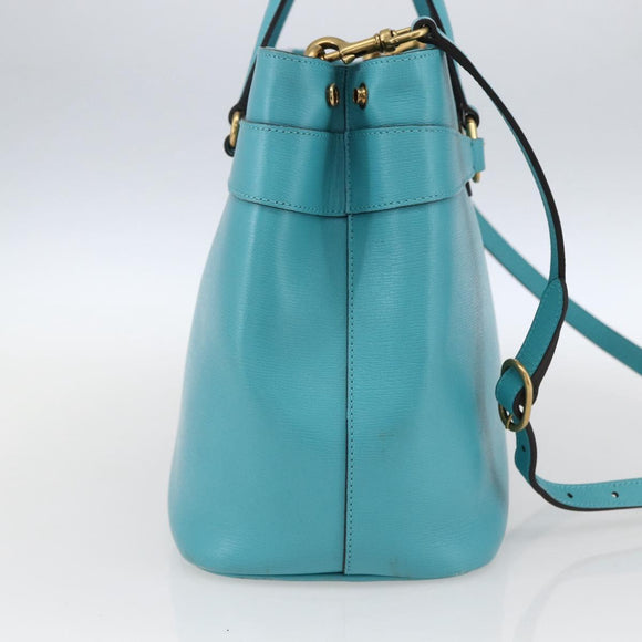 GUCCI Handtasche Leder 2way Hellblau Gold 319795 Auth 168224V