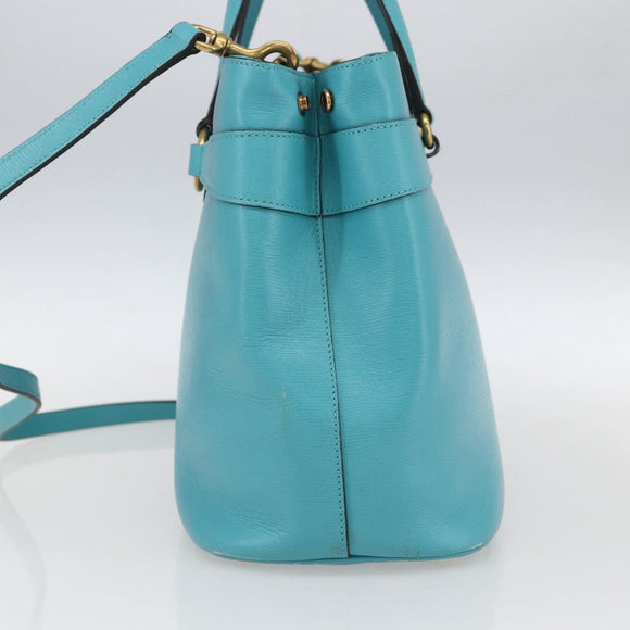 GUCCI Handtasche Leder 2way Hellblau Gold 319795 Auth 168224V