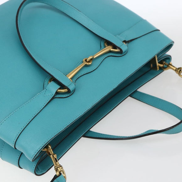 GUCCI Handtasche Leder 2way Hellblau Gold 319795 Auth 168224V