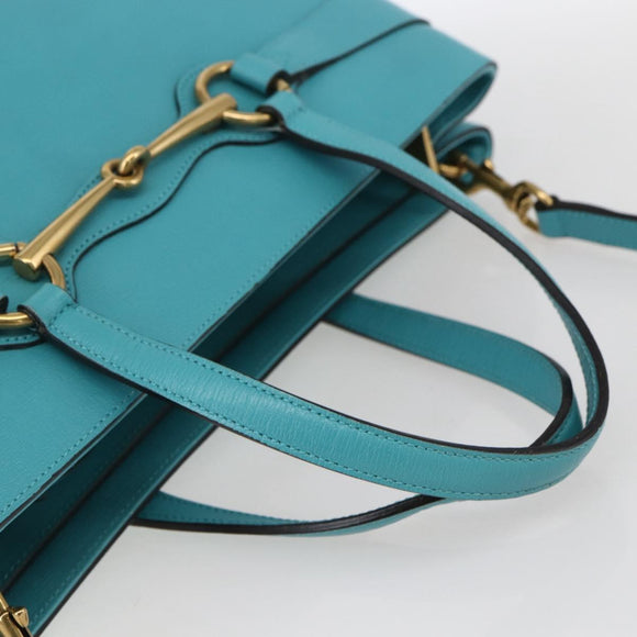 GUCCI Handtasche Leder 2way Hellblau Gold 319795 Auth 168224V