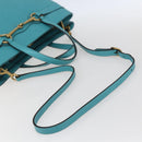 GUCCI Handtasche Leder 2way Hellblau Gold 319795 Auth 168224V-8