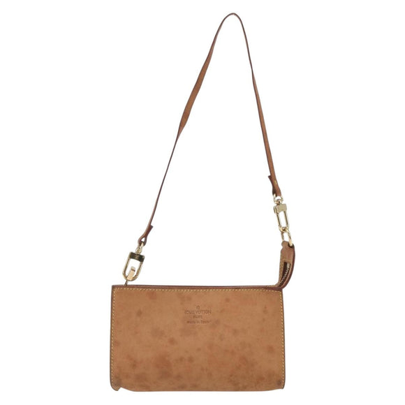 LOUIS VUITTON Nomad Cabas Amble PM Pouch Leather Beige M92502 LV Auth 168227