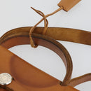 HERMES Her Bag MM Handtas Canvas Beige Zilver Auth 168228-15