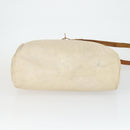 HERMES Her Bag MM Handtas Canvas Beige Zilver Auth 168228-5