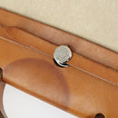 HERMES Her Bag MM Hand Bag Canvas Beige Silver Auth 168228-10