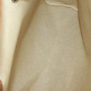 HERMES Her Bag MM Hand Bag Canvas Beige Silver Auth 168228-11