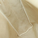 HERMES Her Bag MM Hand Bag Canvas Beige Silver Auth 168228-23