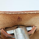 HERMES Her Bag MM Hand Bag Canvas Beige Silver Auth 168228-12