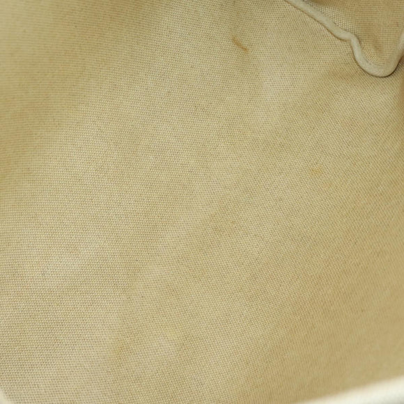 HERMES Her Bag MM Handtas Canvas Beige Zilver Auth 168228