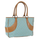 GUCCI GG Canvas Hand Bag Turquoise Blue Silver 113011 Auth 168236-1