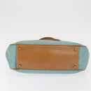 GUCCI GG Canvas Hand Bag Turquoise Blue Silver 113011 Auth 168236-10