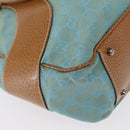 GUCCI GG Canvas Hand Bag Turquoise Blue Silver 113011 Auth 168236-13