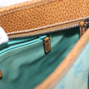 GUCCI GG Canvas Hand Bag Turquoise Blue Silver 113011 Auth 168236-20