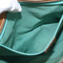 GUCCI GG Canvas Hand Bag Turquoise Blue Silver 113011 Auth 168236-21