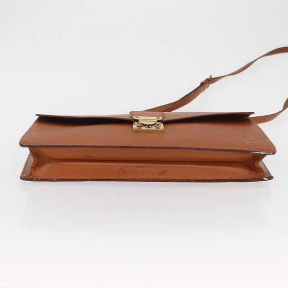 LOUIS VUITTON Epi Porte Documents Bandouliere Zipangu Gold M54468 LV Auth 168237