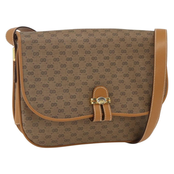 GUCCI Micro GG Supreme Shoulder Bag PVC Beige Gold 001 406 1780 Auth 168242