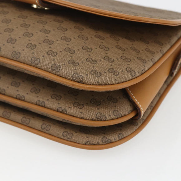 GUCCI Micro GG Supreme Shoulder Bag PVC Beige Gold 001 406 1780 Auth 168242