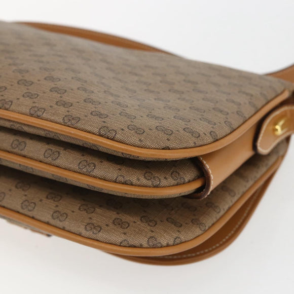 GUCCI Micro GG Supreme Shoulder Bag PVC Beige Gold 001 406 1780 Auth 168242