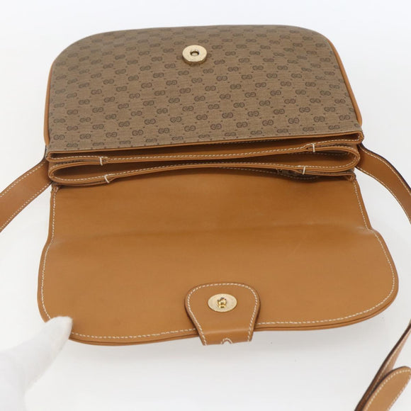 GUCCI Micro GG Supreme Shoulder Bag PVC Beige Gold 001 406 1780 Auth 168242