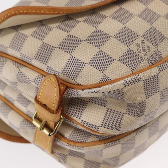 LOUIS VUITTON Damier Azur Saumur 30 Shoulder Bag SPO N48202 LV Auth 168246