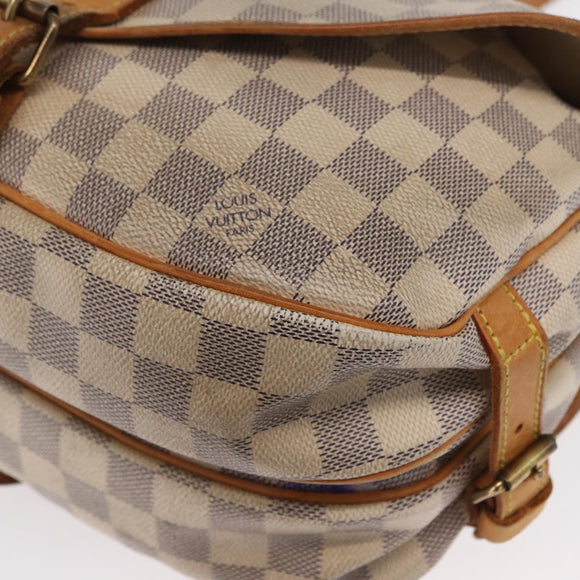 LOUIS VUITTON Damier Azur Saumur 30 Shoulder Bag SPO N48202 LV Auth 168246