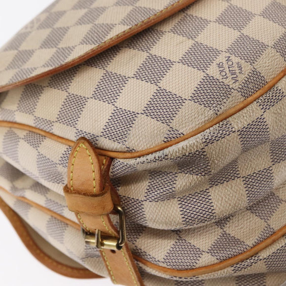 LOUIS VUITTON Damier Azur Saumur 30 Shoulder Bag SPO N48202 LV Auth 168246