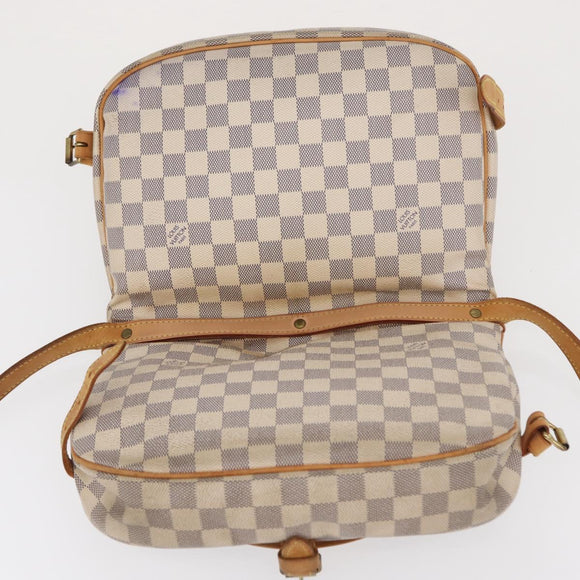 LOUIS VUITTON Damier Azur Saumur 30 Shoulder Bag SPO N48202 LV Auth 168246