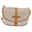 LOUIS VUITTON Damier Azur Saumur 30 Shoulder Bag SPO N48202 LV Auth 168246-2