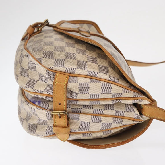 LOUIS VUITTON Damier Azur Saumur 30 Shoulder Bag SPO N48202 LV Auth 168246