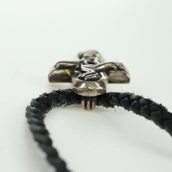 Chrome Hearts Small Balkan Cross/W Boro Chip Necklace Ag925 Silver Auth 168247SM