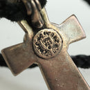 Chrome Hearts Small Balkan Cross/W Boro Chip Necklace Ag925 Silver Auth 168247SM-17