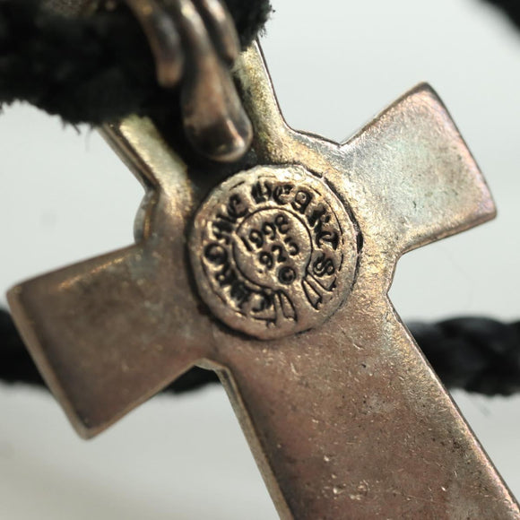 Chrome Hearts Small Balkan Cross/W Boro Chip Necklace Ag925 Silver Auth 168247SM
