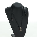 Chrome Hearts Small Balkan Cross/W Boro Chip Necklace Ag925 Silver Auth 168247SM-18