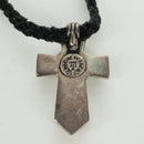 Chrome Hearts Small Balkan Cross/W Boro Chip Necklace Ag925 Silver Auth 168247SM-8
