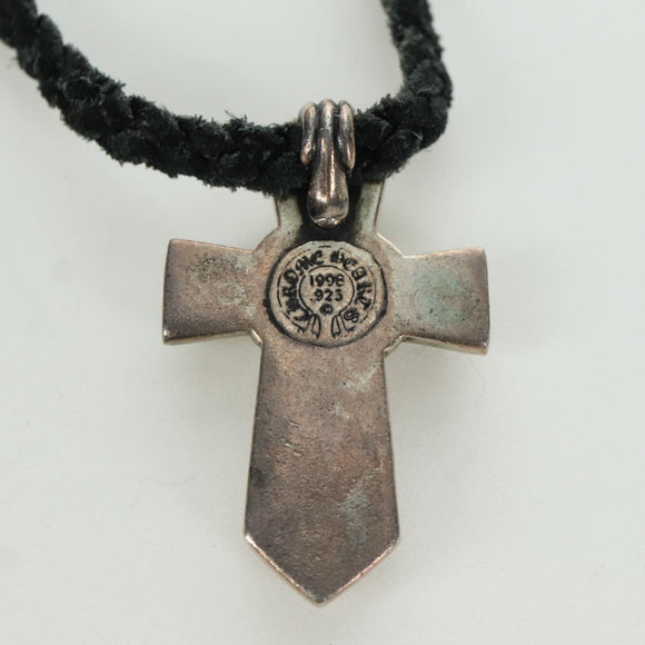Chrome Hearts Small Balkan Cross/W Boro Chip Necklace Ag925 Silver Auth 168247SM