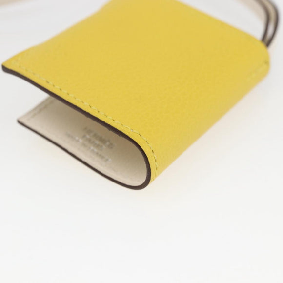 HERMES Ulysse Nano Taschenanhänger Leder Gelb Auth 168248M