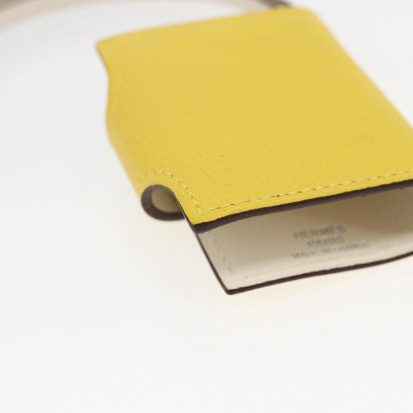 HERMES Ulysse Nano Taschenanhänger Leder Gelb Auth 168248M