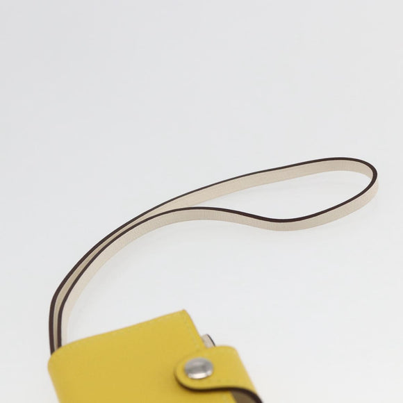 HERMES Ulysse Nano Taschenanhänger Leder Gelb Auth 168248M