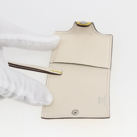 HERMES Ulysse Nano Taschenanhänger Leder Gelb Auth 168248M