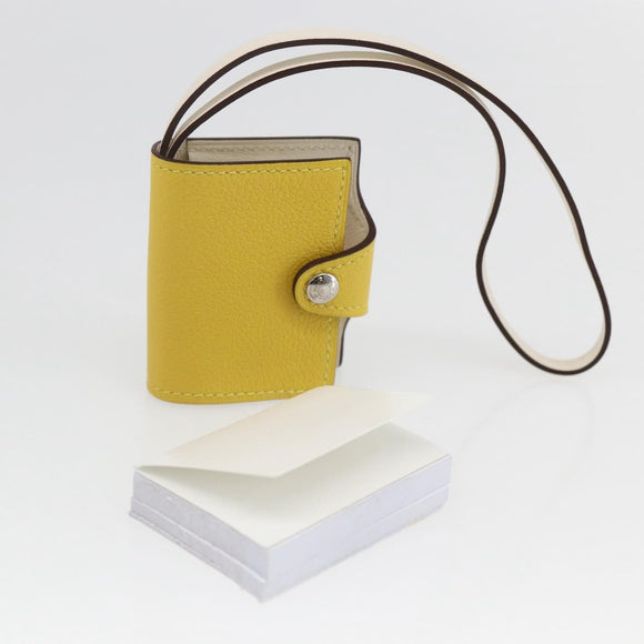 HERMES Ulysse Nano Taschenanhänger Leder Gelb Auth 168248M